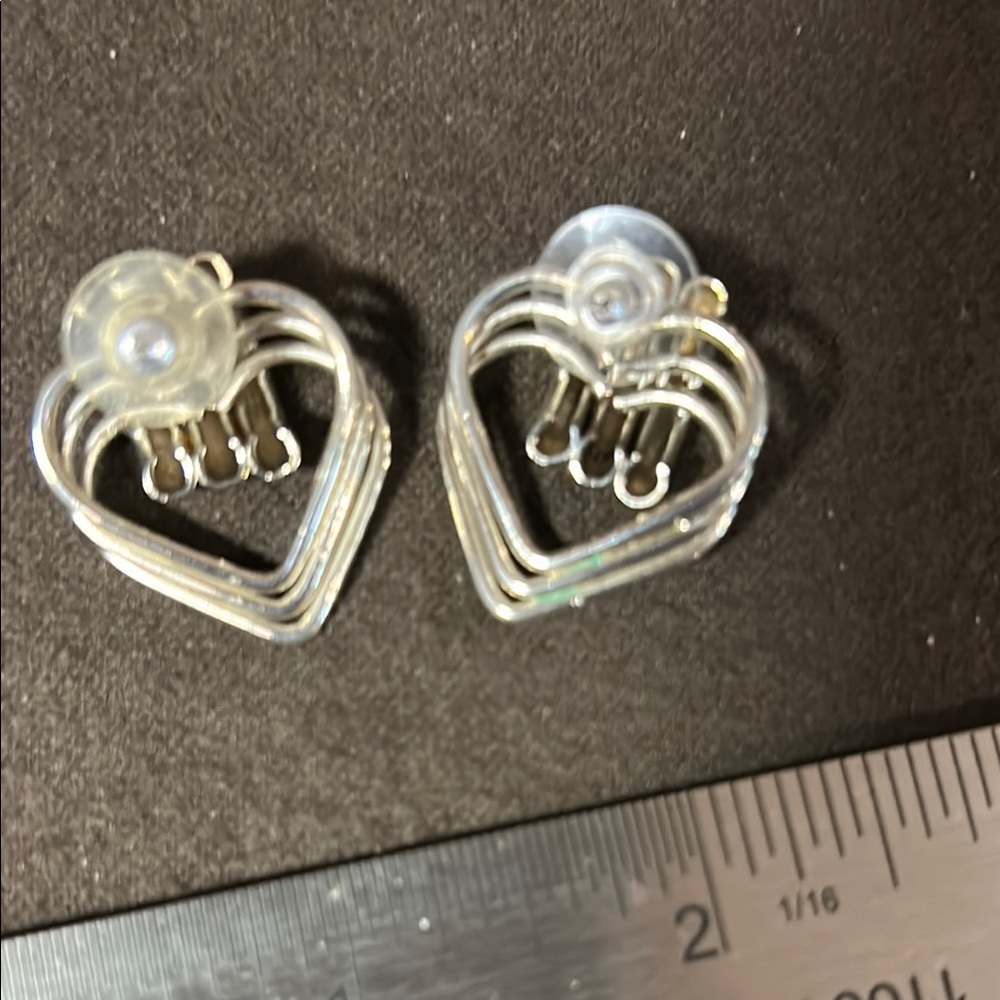 Elegant Silver Heart Earrings